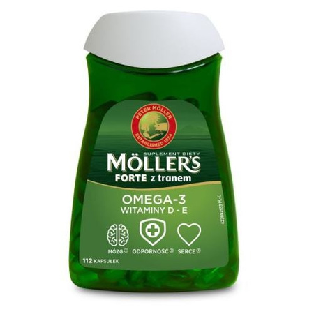 Möller’s Forte z Tranem – Suplement Diety z Omega-3 i Witaminą D3, 112 kapsułek