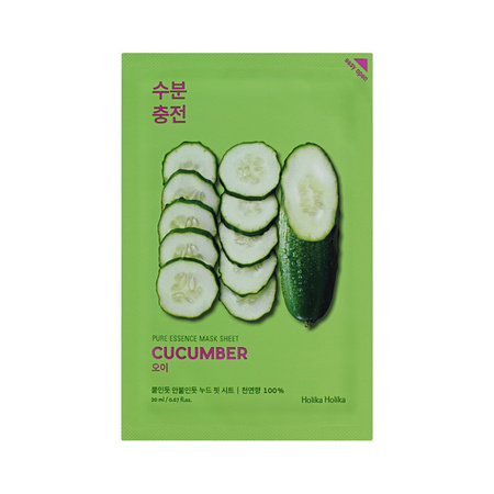 Holika Holika Pure Essence Mask Sheet – Cucumber – Nawilżająco-Łagodząca Maska w Płachcie z Ekstraktem z Ogórka, 20 ml