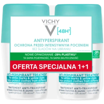 Vichy Anti Trace Roll-on 48h Przeciw Śladom – Antyperspirant, 2×50 ml
