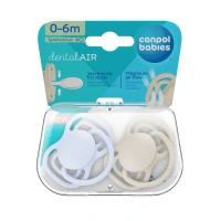 Canpol babies Smoczek silikonowy 0-6m Dental Air Niebieski, 2 sztuki