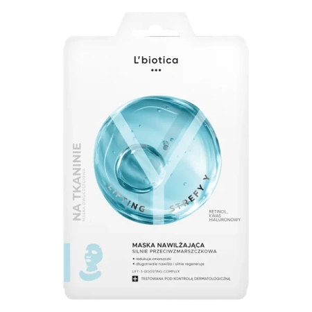 L’biotica Nawilżająca maska do twarzy – przeciwzmarszczkowa maska w płachcie, 1 sztuka