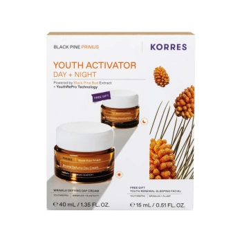 Korres Black Pine Primus Wrinkle Defying Zestaw – Krem na Dzień, 40ml + Krem na Noc, 15ml