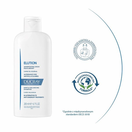 DUCRAY ELUTION Delikatny Szampon przywracający równowagę skóry, 400ml