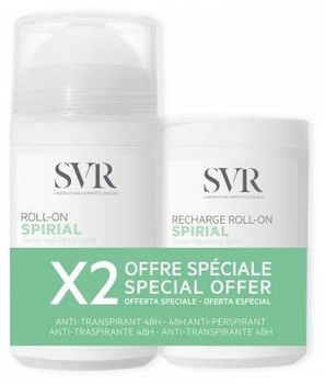SVR Spirial Roll-On, 50ml + Wkład Uzupełniający, 50 ml – Zestaw Antyperspirantów