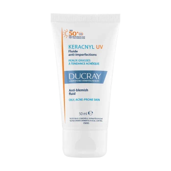 Ducray Keracnyl UV SPF 50+ – fluid przeciw niedoskonałościom do skóry tłustej, 50ml | KRÓTKA DATA: 04/2026r.
