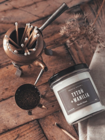 Wosk&Knot Świeca Sojowa - Tytoń + Wanilia, 300ml
