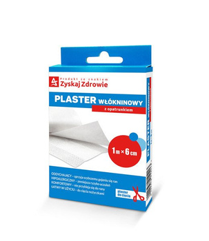 PLASTER TKANINOWY Z OPATRUNKIEM 1m x 6cm ZYSKAJ ZDROWIE x 1 sztuka