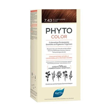 PHYTO COLOR 7.43 Farba do włosów, Miedziany Złoty Blond