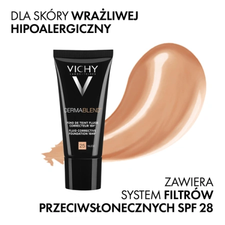 Vichy Dermablend 25 Nude – Fluid Korygujący o Pełnym Kryciu i SPF 35, 30ml