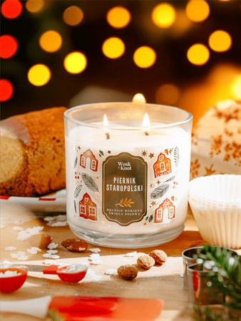 Wosk&Knot Piernik Staropolski – Świeca Sojowa Dwuknotowa, 350g