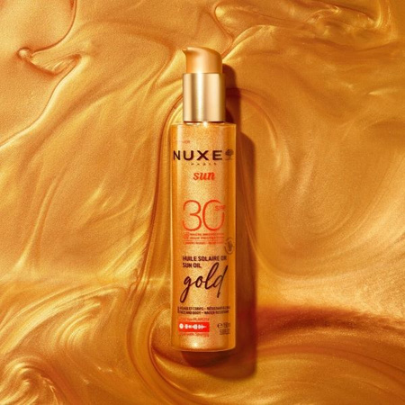 Nuxe Sun Olejek Rozświetlający z Drobinkami do Opalania Ciała SPF 30, 150ml