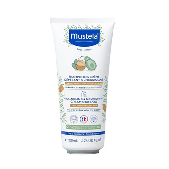 Mustela Bebe Odżywczy Szampon – Ułatwia Rozczesywanie Włosów Dzieci i Niemowląt, 200ml