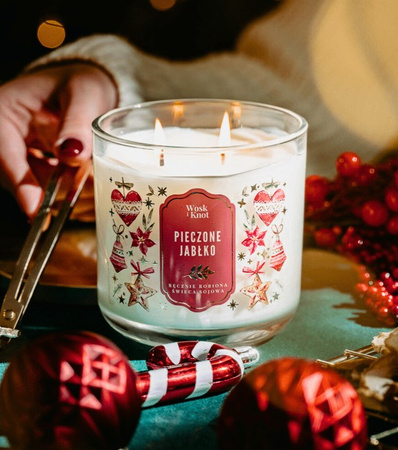 Wosk&Knot Świeca Sojowa Pieczone Jabłko, 350g
