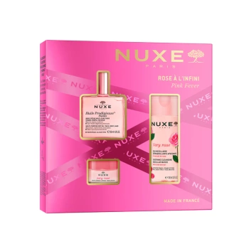 NUXE Zestaw Florale – Huile Prodigieuse Florale, 50ml + Płyn Micelarny, 100ml Very Rose + Balsam do Ust, 15g