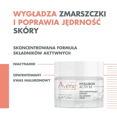 Avene Hyaluron Active B3 - Krem Odbudowujący Komórki, 50 ml