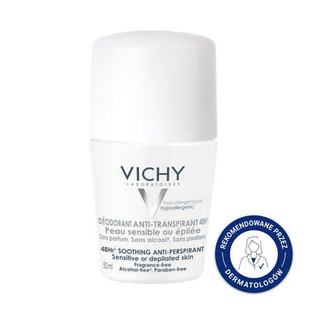 VICHY Antyperspirant Kojący dla Skóry Wrażliwej 48h, 50ml | KRÓTKA DATA: 02/2026r.