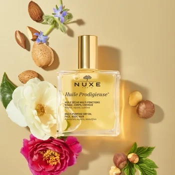 NUXE Zestaw Huile Prodigieuse + Szampon Wygładzający, 50ml + 30ml