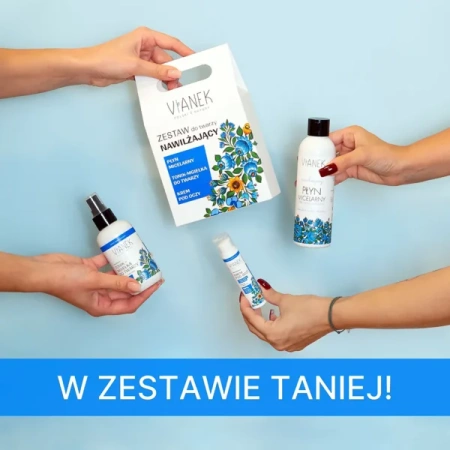 Vianek Zestaw Nawilżający do Twarzy – Płyn micelarny, tonik i krem pod oczy | KRÓTKA DATA: 01/2026r.