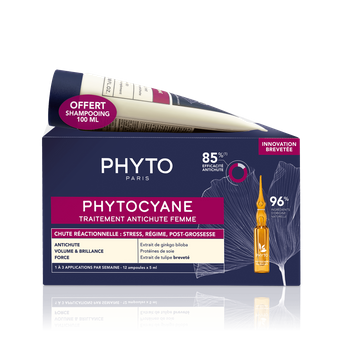 PHYTO PHYTOCYANE kuracja przeciw wypadaniu włosów, 12x5ml + 100ml