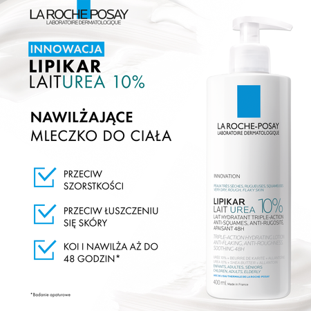 LA ROCHE-POSAY Lipikar Lait Urea 10% Nawilżające Mleczko, 400ml