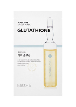 Missha Mascure Whitening Glutathione Sheet Mask – Rozjaśniająca Maska w Płachcie, 28 ml