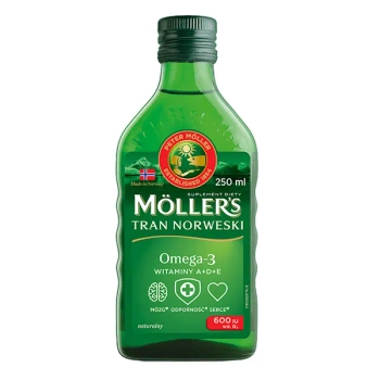 Möller’s Tran Norweski Naturalny, 250 ml – Odporność i Zdrowie Całej Rodziny