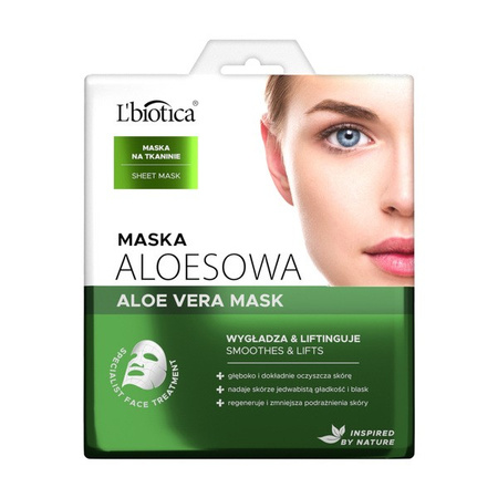 L’Biotica Home Spa Maska Aloesowa na Tkaninie, 23 ml