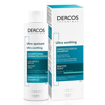 Vichy Dercos Ultra Soothing szampon ultrakojący do włosów normalnych i przetłuszczających się, 200ml