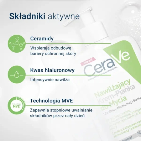 CeraVe Nawilżający Krem-Pianka do mycia, 473ml