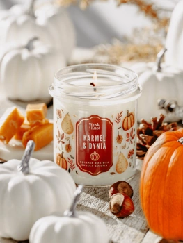 Wosk&Knot Świeca Sojowa - Karmel&Dynia, 250g