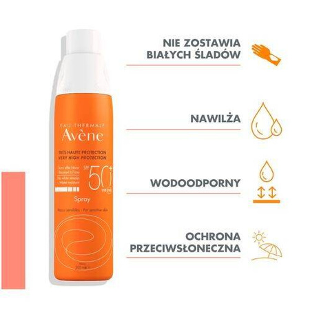 Avène Sun Spray Ochronny SPF 50+, 200 ml