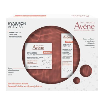 AVENE HYALURON ACTIV B3 ZESTAW Krem odbudowujący komórki, 40ml  + Korygujący krem pod oko, 15ml