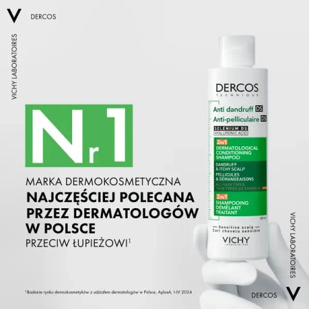 Vichy Dercos DS Szampon Przeciwłupieżowy z Odżywką 2w1, 200ml