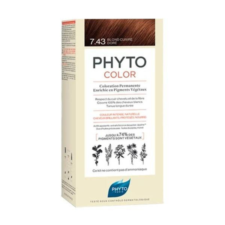 PHYTO COLOR 7.43 Farba do włosów, Miedziany Złoty Blond