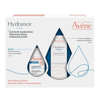 AVENE HYDRANCE Zestaw Krem nawilżający bogata konsystencja, 40ml+ Skoncentrowane serum, 30ml