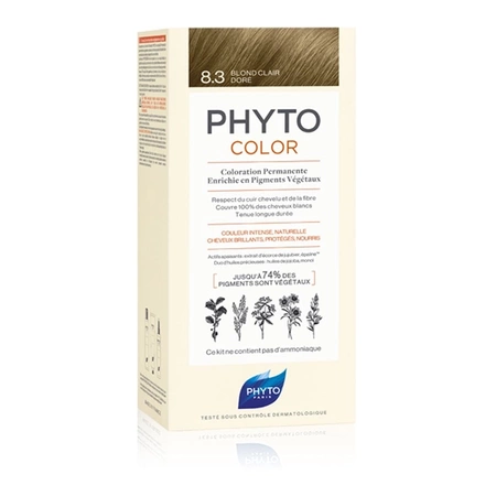 PHYTO COLOR 8.3 Farba do włosów Jasny Złoty Blond, 50 ml 