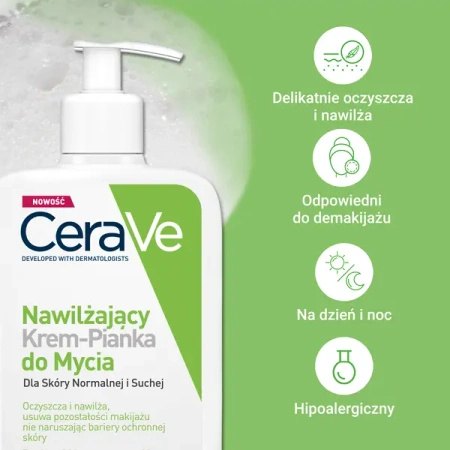 CeraVe Nawilżający Krem-Pianka do mycia, 473ml