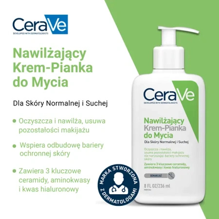 CeraVe Nawilżający Krem-Pianka do mycia, 236ml