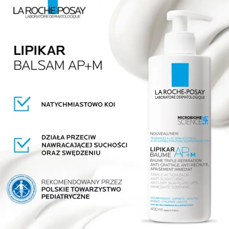 LA ROCHE-POSAY LIPIKAR BAUME AP+M Balsam Regenerujący o Potrójnym Działaniu, 400 ml