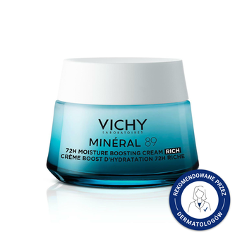 VICHY MINERAL 89 Rich, krem nawilżająco-odbudowujący 72h, konsystencja bogata, 50ml