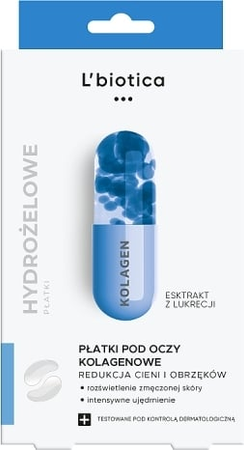 L’biotica Kolagenowe płatki pod oczy – redukcja cieni i obrzęków (3 pary)