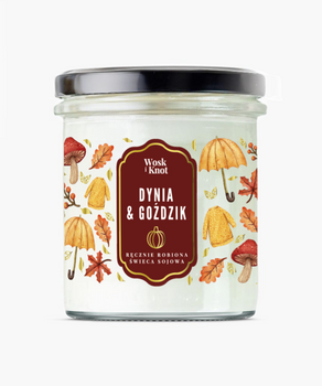 Wosk&Knot Świeca Sojowa - Dynia & Goździk, 250g