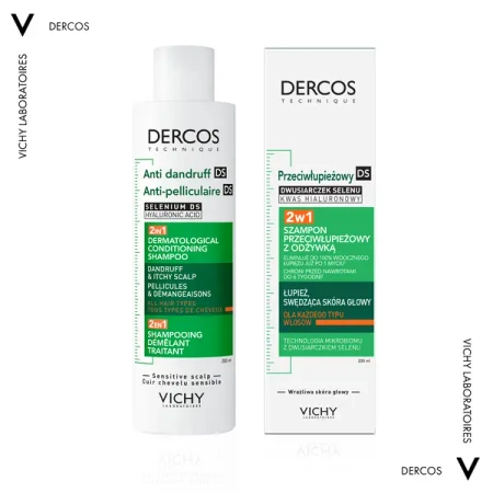 Vichy Dercos DS Szampon Przeciwłupieżowy z Odżywką 2w1, 200ml