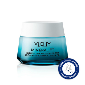 VICHY Mineral 89 Light - Lekki Krem Nawilżająco-Odbudowujący 72h, 50ml