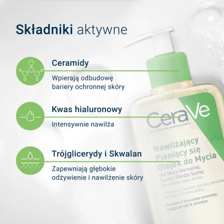 CeraVe Nawilżający Pieniący się Olejek do Mycia, 236 ml 