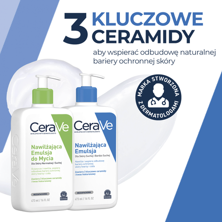 Cerave Zestaw Emulsja nawilżająca+emulsja do mycia, 2x473ml