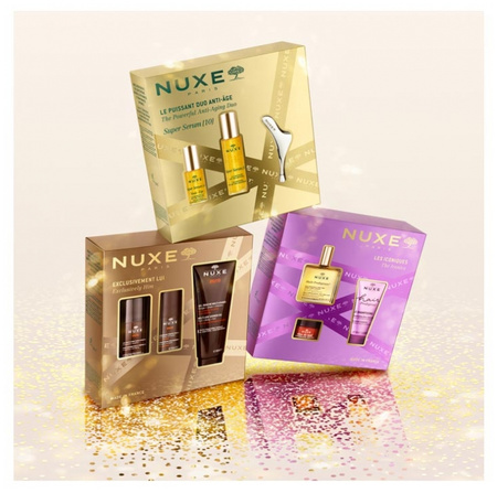 NUXE Zestaw Bestsellery – Olejek Huile Prodigieuse, 50 ml + Szampon Hair Prodigieuse, 50ml + Balsam Rêve de Miel, 15ml