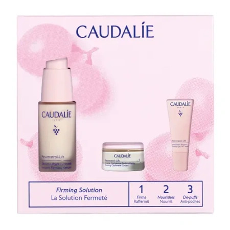 Caudalie Resveratrol-Lift Zestaw Wiosenny - Serum do Twarzy, 30ml + Krem Kaszmir, 15ml + Krem pod Oczy, 15ml