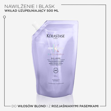 Kérastase Blond Absolu Nawilżający Szampon do Każdego Rodzaju Blond Włosów - REFILL, 500ml