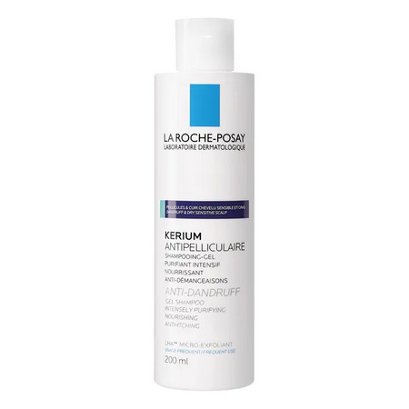 LA ROCHE-POSAY KERIUM Szampon-żel przeciwłupieżowy do włosów (łupież tłusty), 200ml 